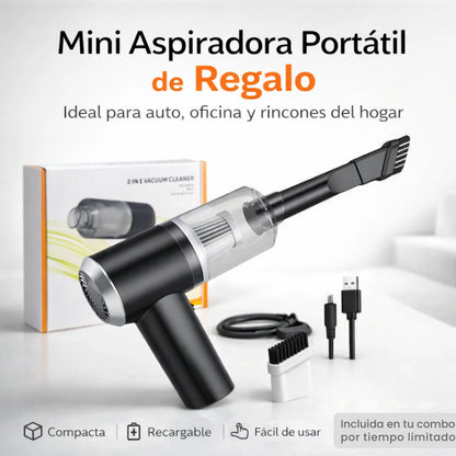 COMBO LIQUIDACIÓN: Hidrolavadora + (Aspiradora Portátil + Doble Batería + Maletín)